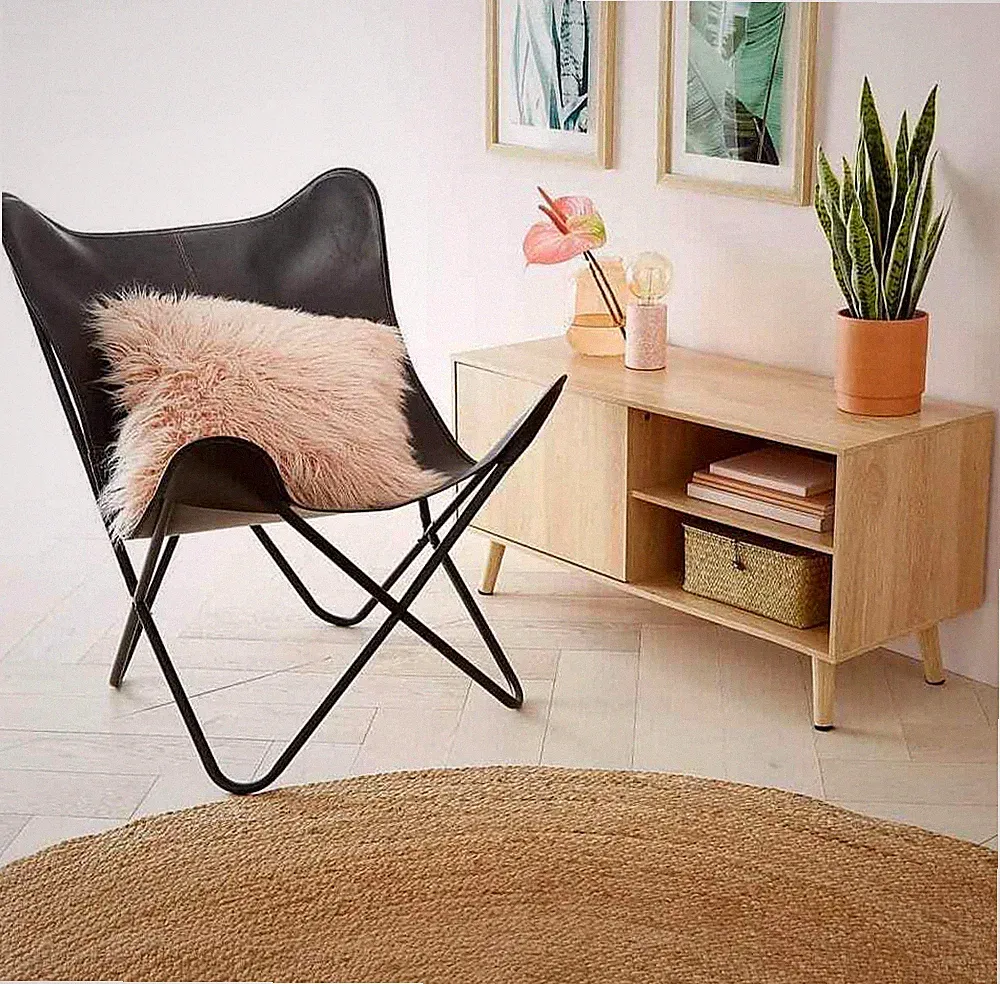 2 Genuine Leather Butterfly Lounge Chair Super Relax Folding Frame Rustic Plw