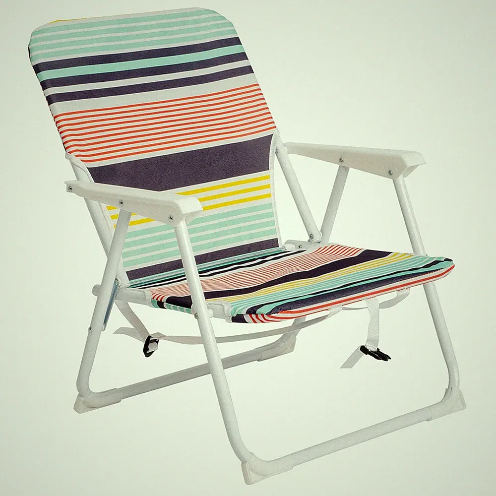 56*60*63cm 100kg Oxford Cloth White Iron Frame Beach Chair Color Small Size