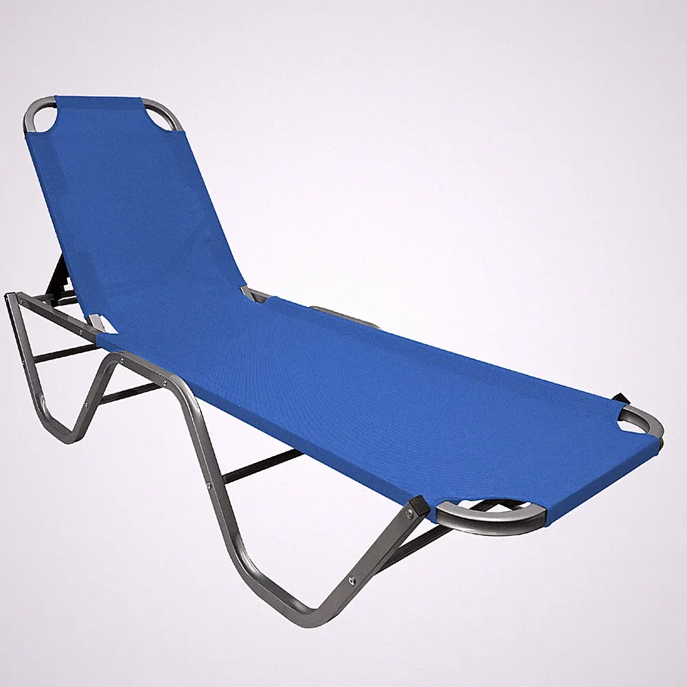 Chaise Lounger Chair – Aluminum - Five-Position Recliner - Lightweight - Blue