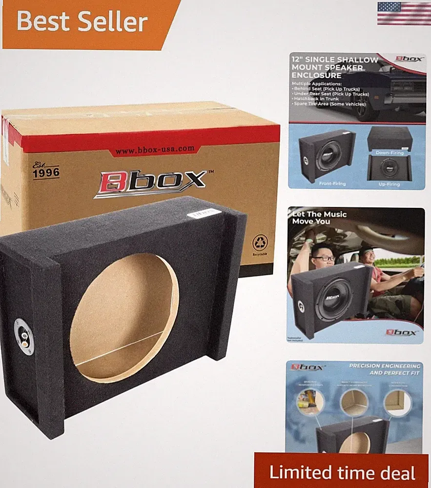 Compact Shallow Mount 12-Inch Subwoofer Enclosure for Rattle-Free Sound
