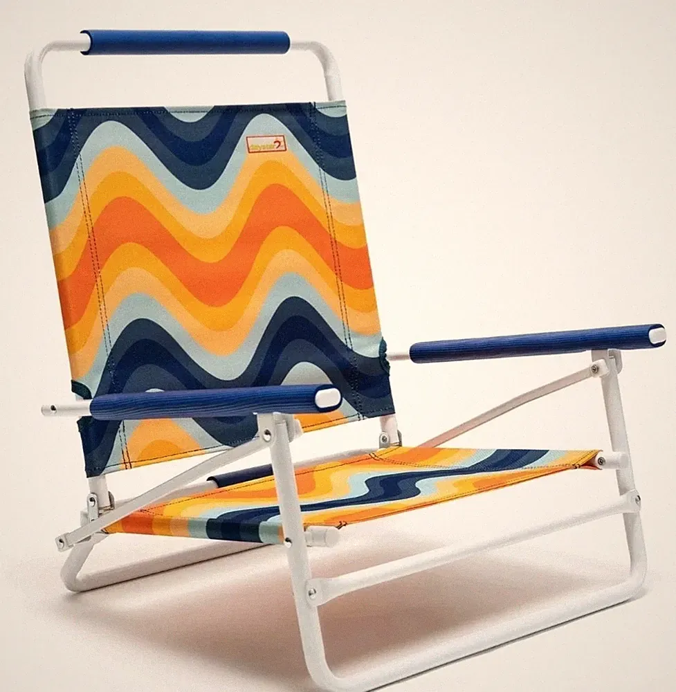 NEW Set Of Two SunnyFeel AC5901B Lo Beach Chairs Foldable Camp Chairs
