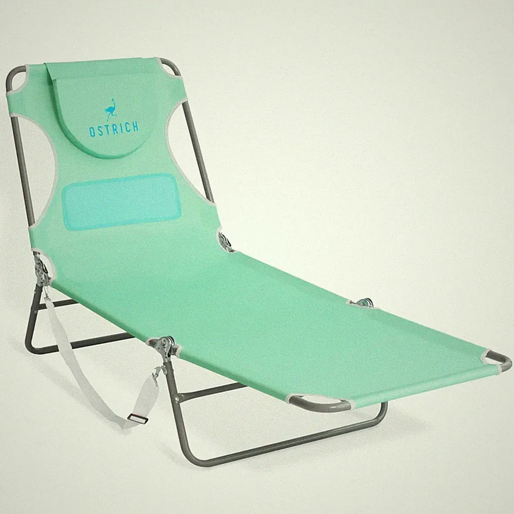 Ostrich Ladies Comfort Lounger, Beach Camping Pool Tanning Chair, Teal(Open Box)