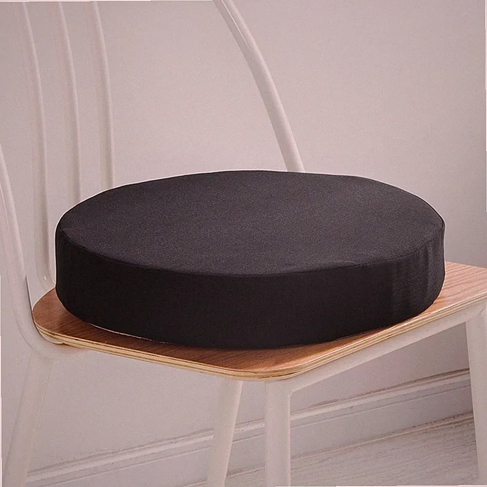 Thicken Cotton Linen Chair Cushion Non Slip Seat Recliners Black 20x20 Inch